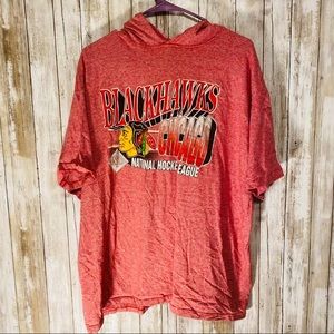 Vintage Chicago Blackhawks NHL hockey hooded T-shirt single stitch made in USA n